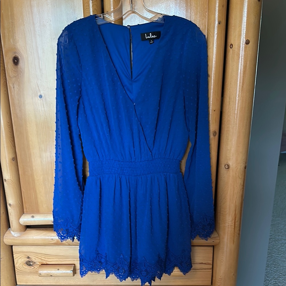 Lulu's Royal Blue Lace Romper